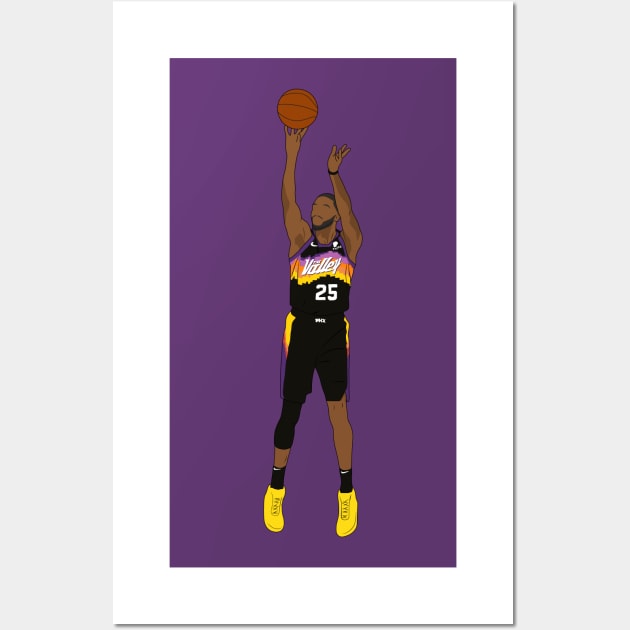 Mikal Bridges Phoenix Basketball Jumper Wall Art by Hevding